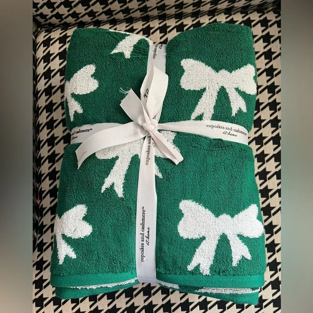 Cupcakes and Cashmere 6 Piece Green Cotton Bath Towel Set